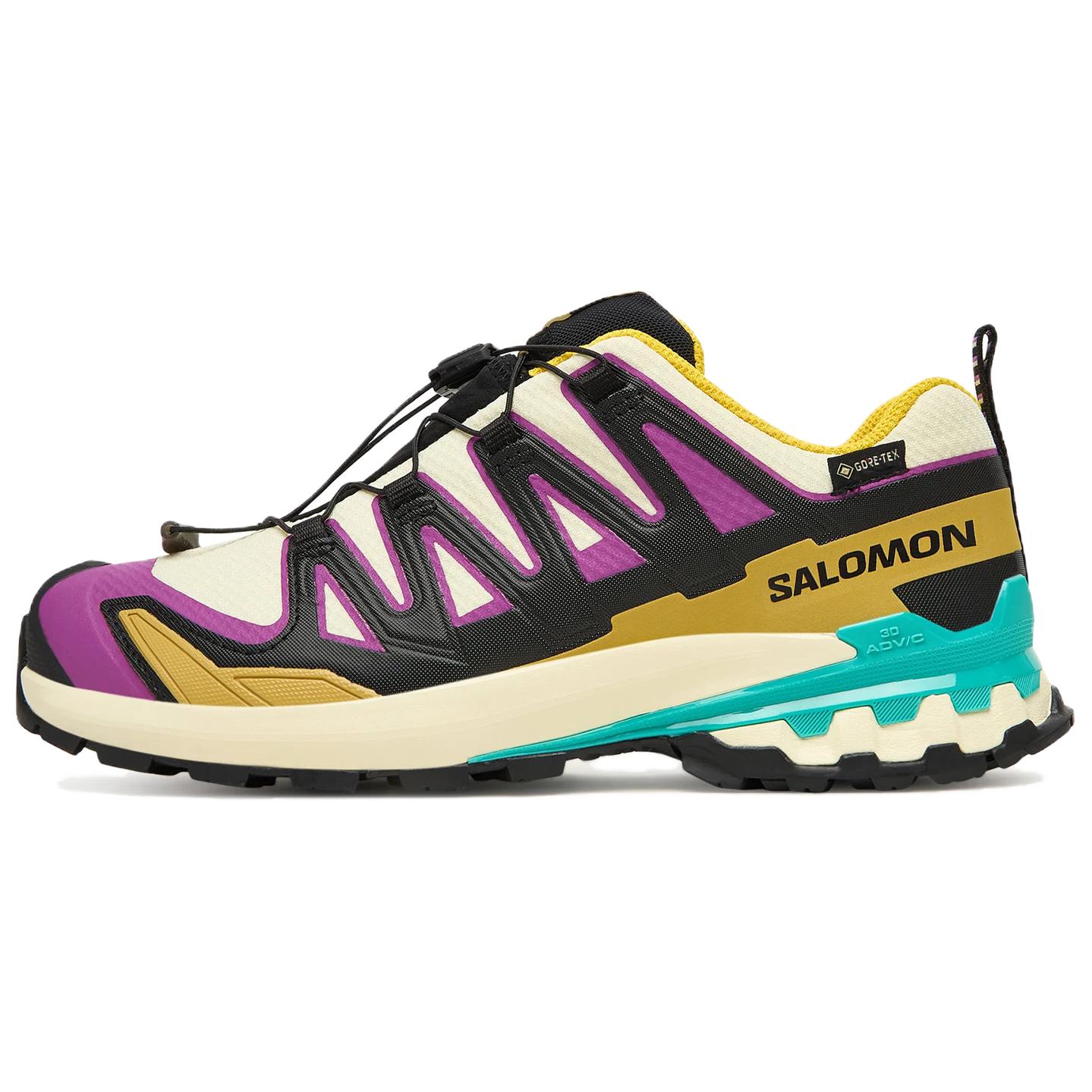 SALOMON XA Pro 3D V9 Hiking Shoes Women’s Beige Black Purple