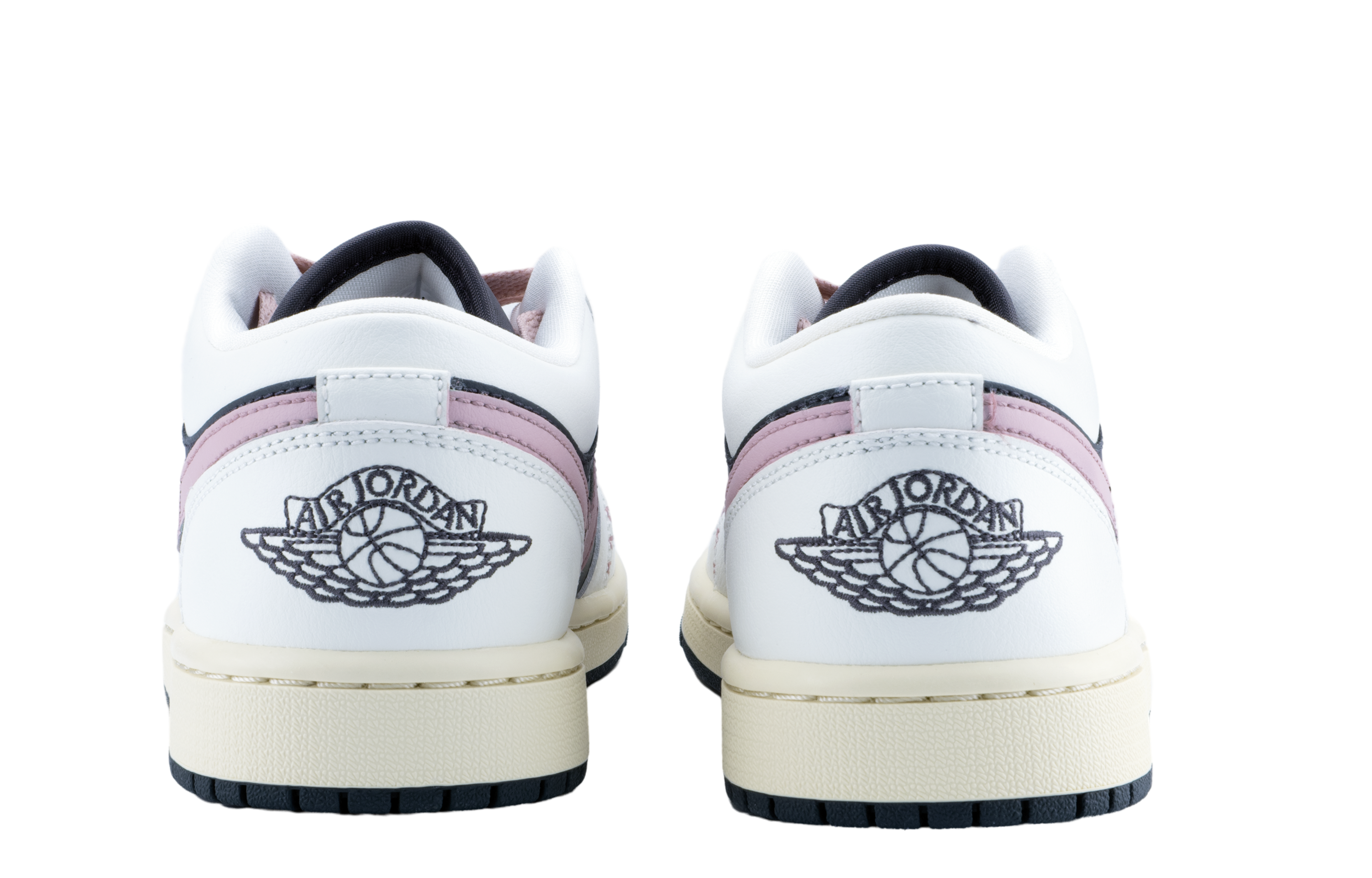 Jordan Air Jordan 1 Cushioning Slip Resistant Abrasion Resistant Low top Vintage Basketball Shoes Women’s Black Pink