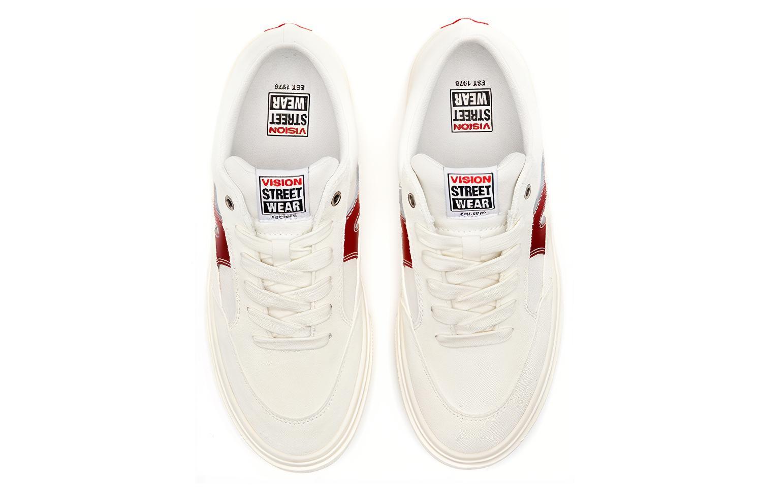 Vision Street Wear Stick Light Low top Skateboard Shoes Unisex Fish Belly White