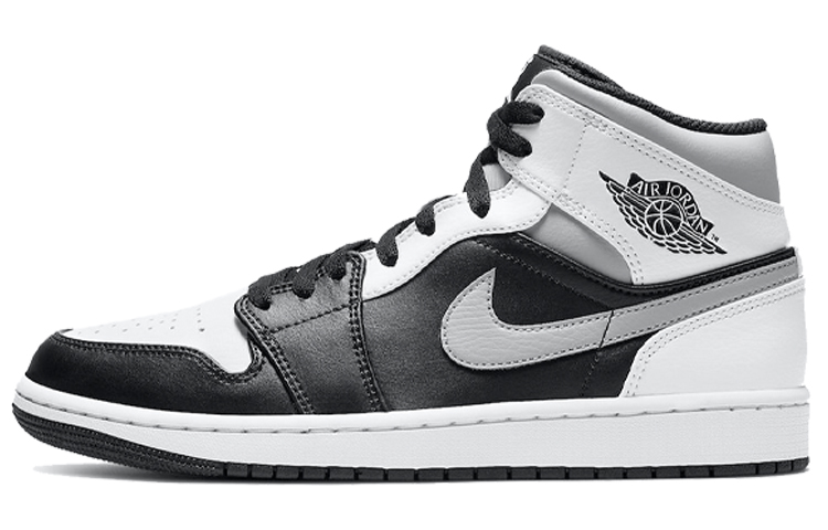 Jordan Air Jordan 1 Mid \"white shadow\" shadow mid-top retro basketball shoes men's black and white gray
