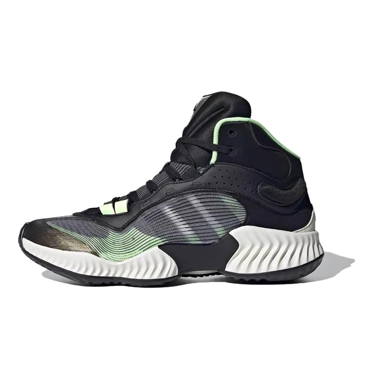 Adidas PRO VENTILATE Low top Basketball Shoes Unisex Black White Green