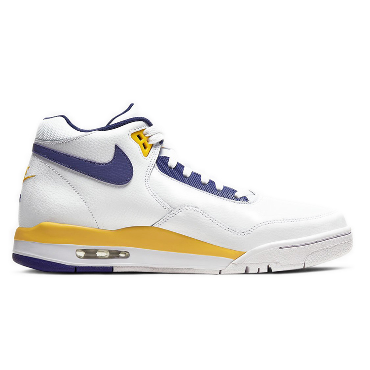 Nike Flight Legacy Cushioning Slip Resistant Abrasion Resistant Mid top Vintage Basketball Shoes Men’s Yellow White