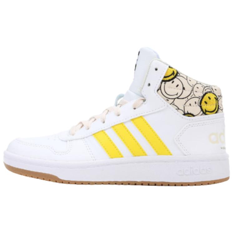 Женские кеды adidas neo Hoops 2.0 (бело-желтые)