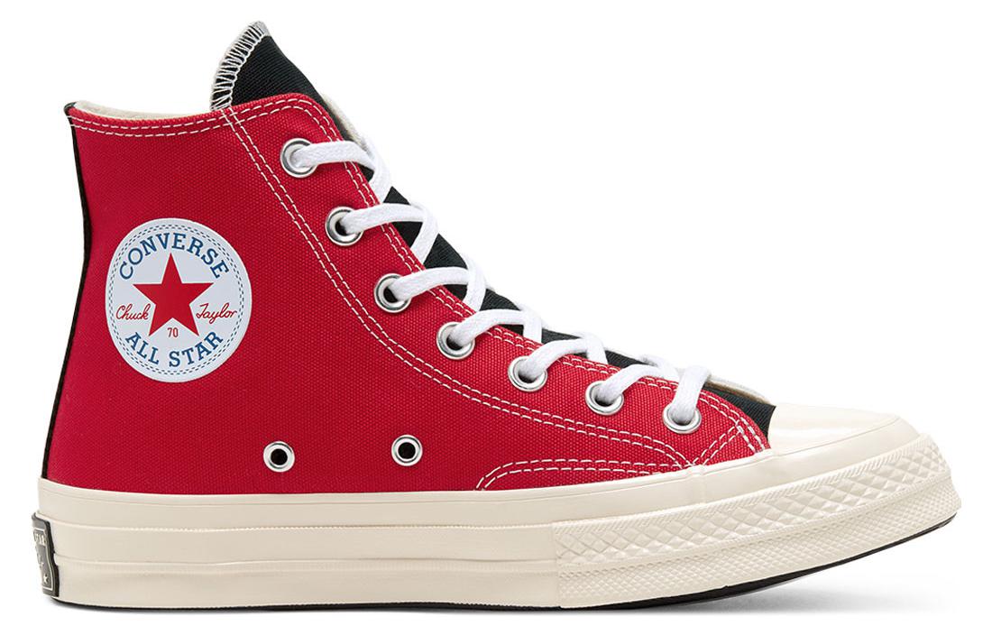 Кеды Converse Chuck 70 hi (белый, красный) — 白红拼接 — фото 2