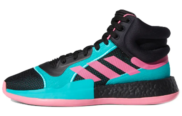 Adidas Marquee Boost Mesh, Leather High top Vintage Basketball Shoes Men's Black Blue Pink