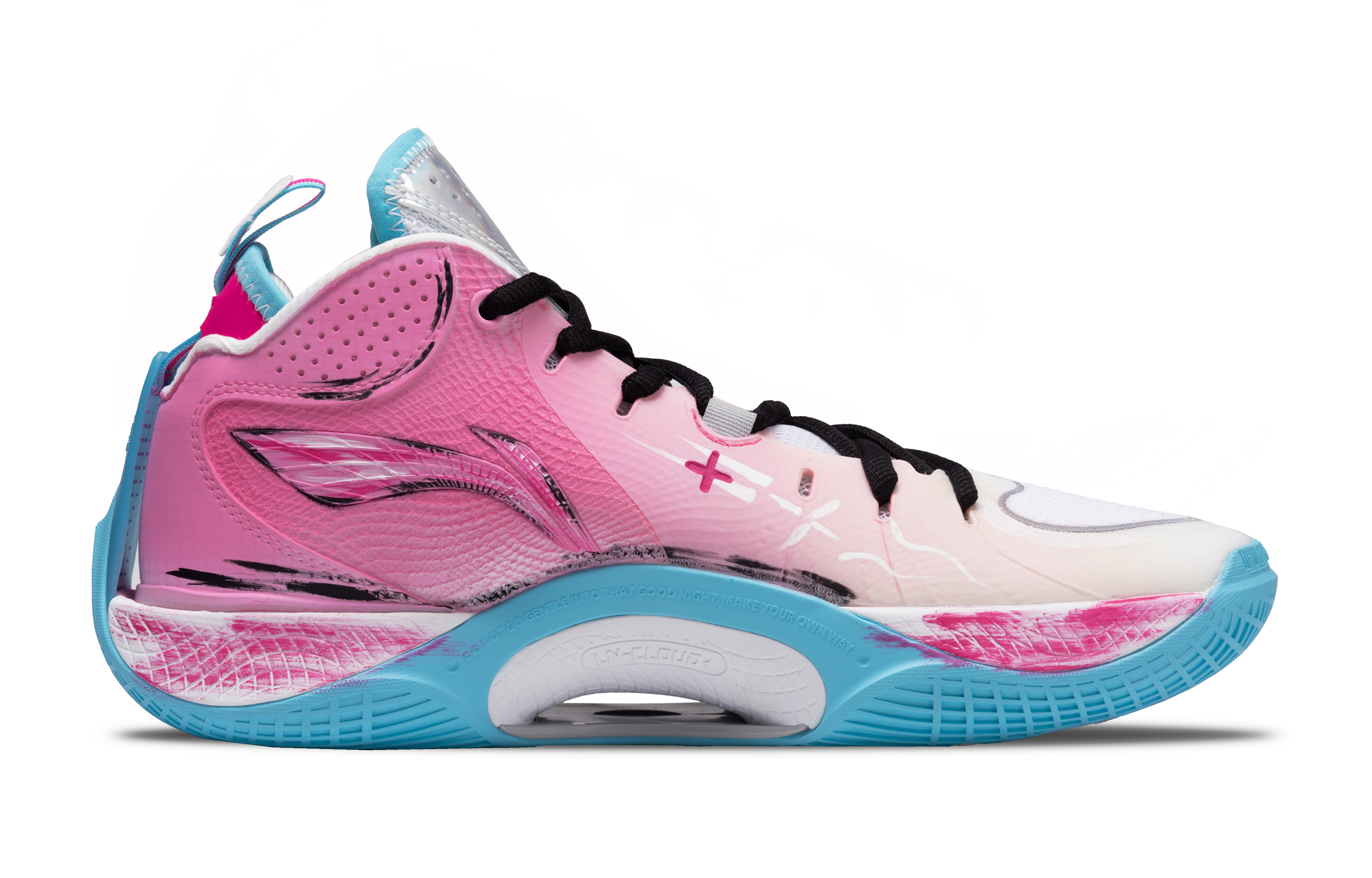 Li Ning Cushioning Impact Resistant Rebound Low top Basketball Shoes Men’s Bright Pink
