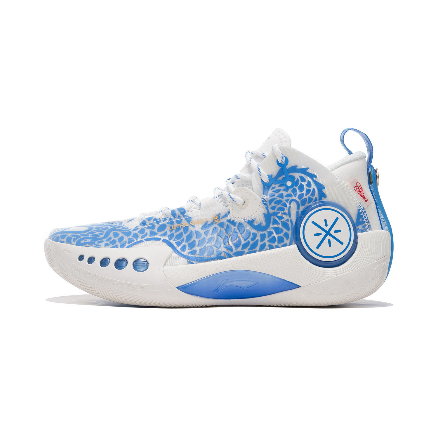 Li Ning Shadow 3 Blue And White Porcelain Cushioning Slip Resistant Low top Basketball Shoes Men’s White Blue