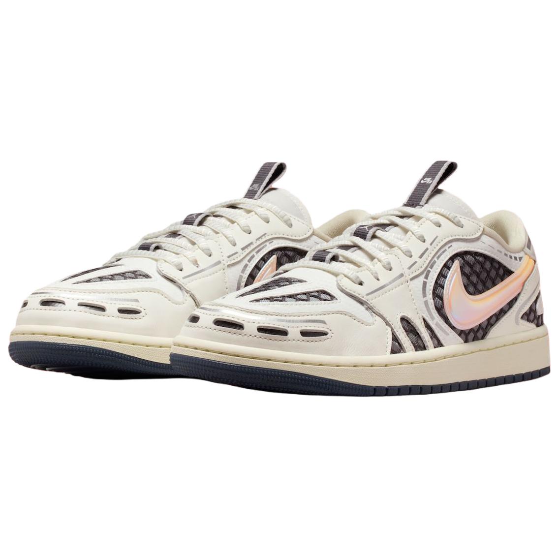 Jordan Air Jordan 1 Low top Vintage Basketball Shoes Women’s White Gray