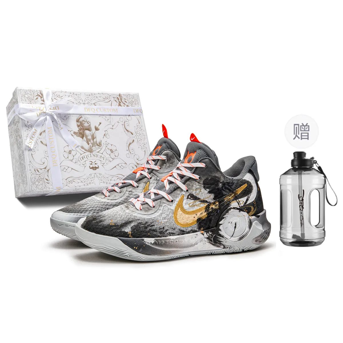 Nike KD Trey 5 IX Da Vinci Custom, Box, 'The Great Rebellion In Heaven' Cushioning Slip Resistant