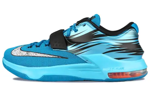 Nike KD 7 EP Clearwater Durant 7 Actual Domestic Version Round Toe Lace Shock Absorbing Anti-Slip Wear-Resistant Low-top Basketball Shoes Men's Blue