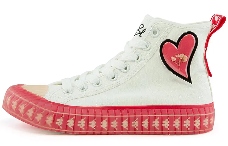 Kappa Slip Resistant Abrasion Resistant High top Canvas Shoes Women's Pink White