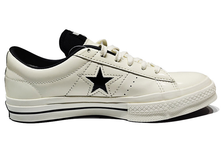 Converse One Star Leather Classic And Versatile Abrasion Resistant Lightweight Low top Canvas Shoes Unisex Black White