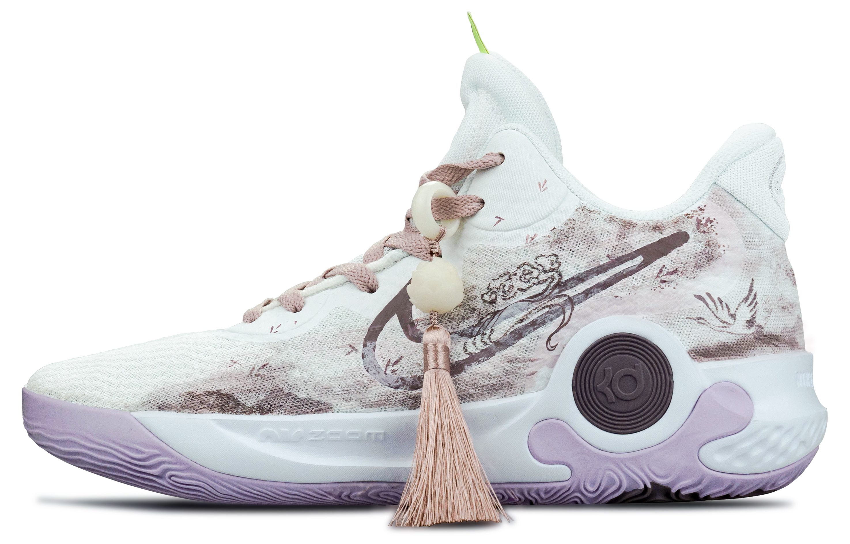 Nike Trey 5 Vintage Basketball Shoes Unisex Mid Top White/Purple/Pink
