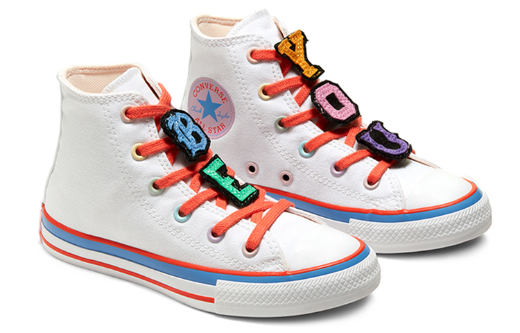 Женские кеды Converse Chuck Taylor All Star Hi (бело-оранжевые) — фото 3