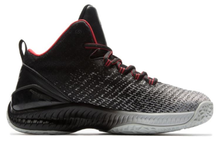 QIAODAN Cushioning Abrasion Resistant Cushioning, Wear Resistant Mid top Basketball Shoes Men’s Black Red