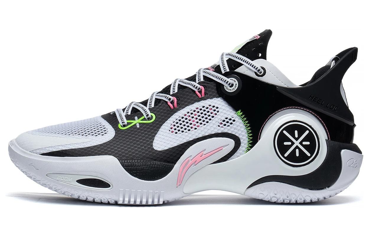 LiNing Wade Fission 8 wear-resistant and breathable low-top basketball shoes men's white and black