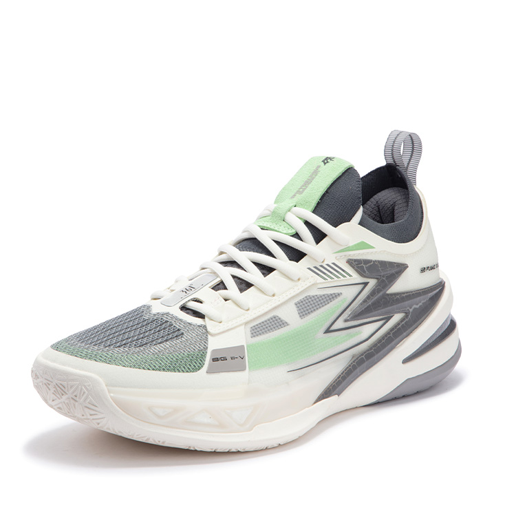 361° BIG3 5.0 Pro Basketball Shoes Men’s Low Top Feather White/Smoke Gray