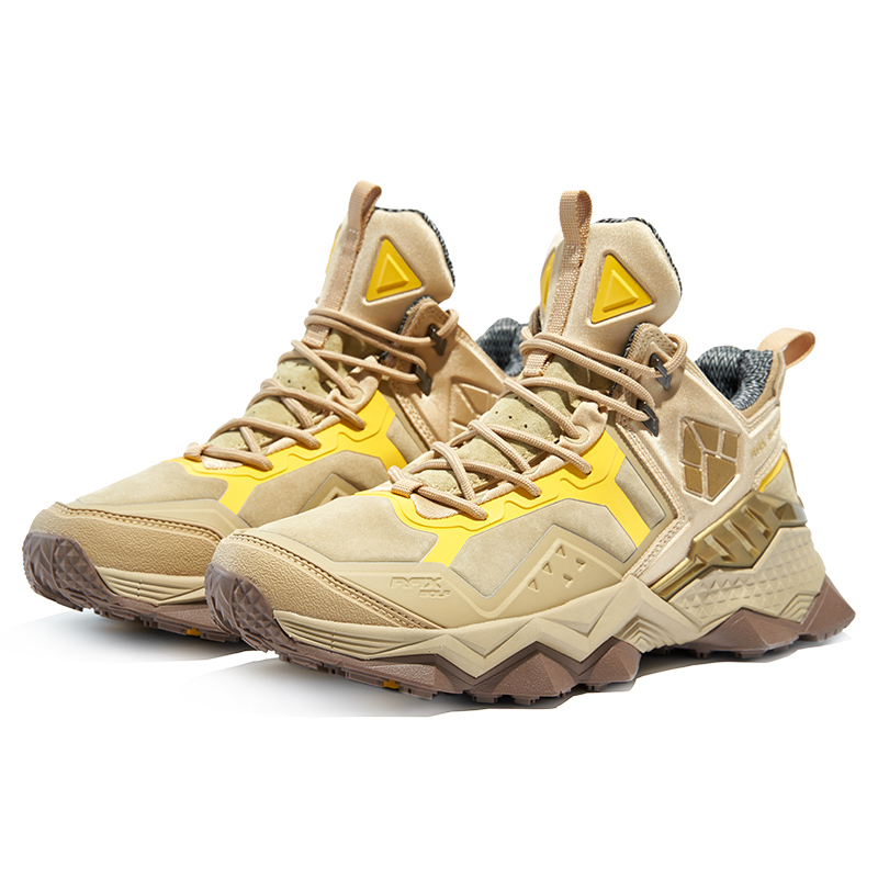 RAX Cushioning Slip Resistant Abrasion Resistant Waterproof Mountaineering Shoes Men’s Light Khaki