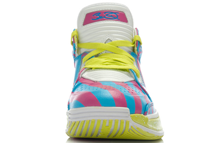 Li Ning WOW 2 Trendy Slip Resistant, Abrasion Resistant, Rebound Low top Basketball Shoes Men’s Blue Pink White