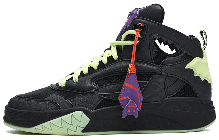 FILA FUSION DESPERADO Textile, Synthetic Leather Mid top Vintage Basketball Shoes Women’s Black Purple