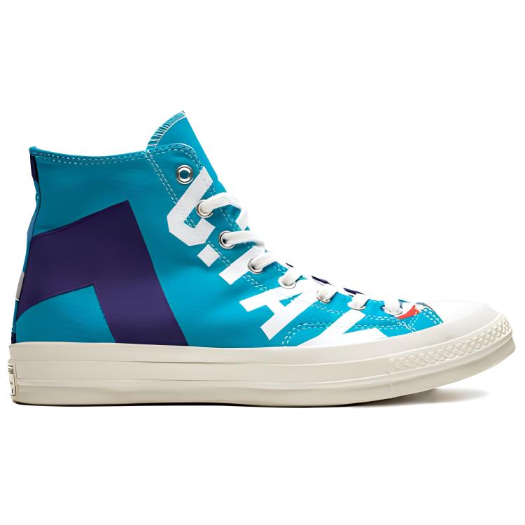 Кеды Converse Chuck Taylor All Star 70s Hi (сине-пурпурно-белые) — Бирюзовый / фиолетовый / белый — фото 2