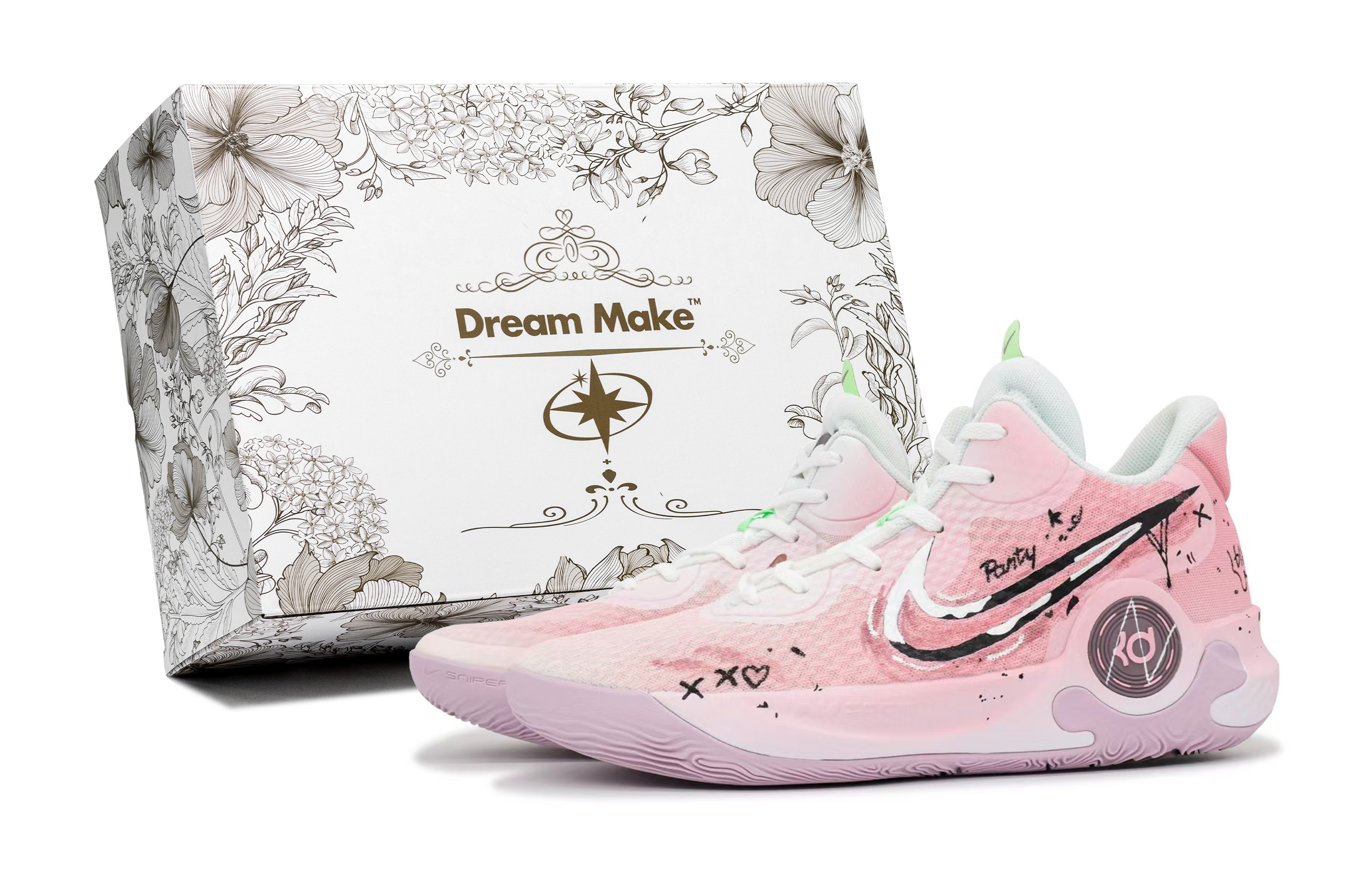 Nike KD Trey 5 IX Dream Pink Dance Cushioning Impact Resistant Abrasion Resistant Slip Resistant