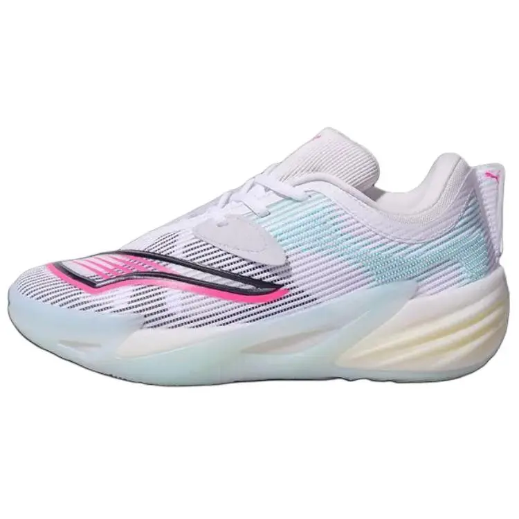 PUMA Abrasion Resistant Low top Basketball Shoes Unisex Blue Pink