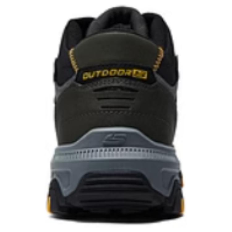 Skechers OUTDOOR MENS Comfortable And Breathable Support Rebound Mid top Mountaineering Shoes Men’s Dark Gray Yellow