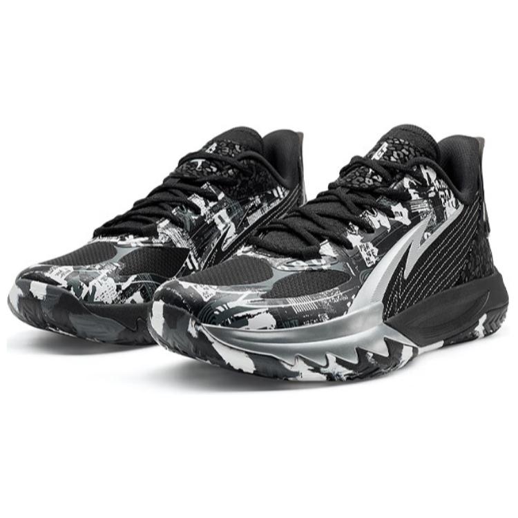 XTEP Slip Resistant Coverage Lightweight Low top Basketball Shoes Men’s Black White