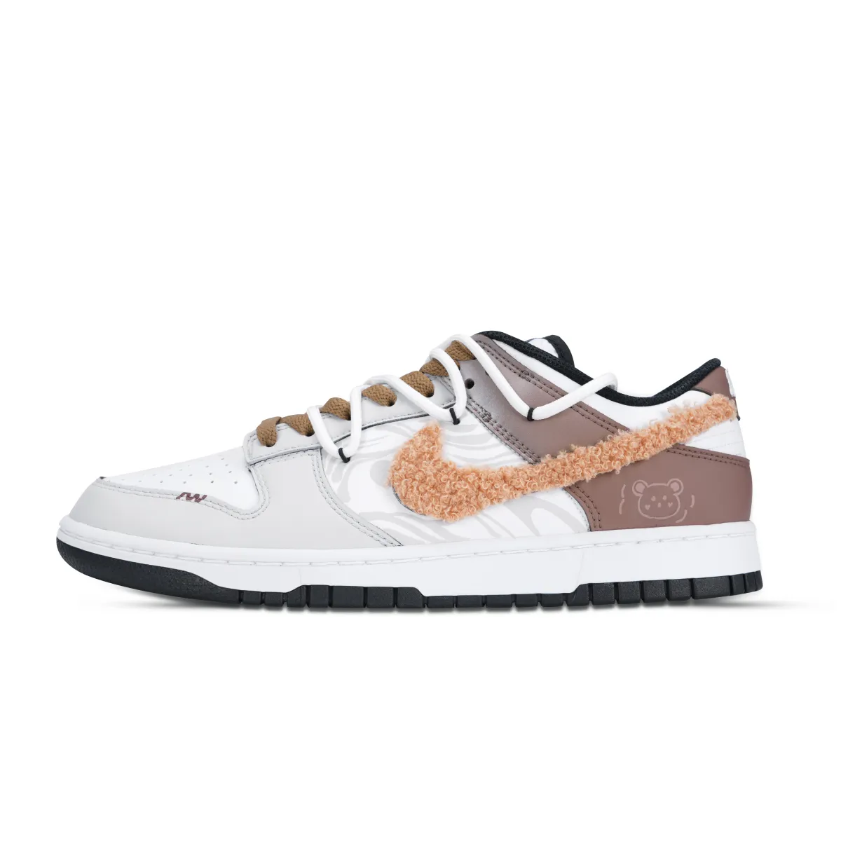 Nike Dunk Honey Bear Abrasion Resistant Low top Skateboard Shoes Unisex White Brown