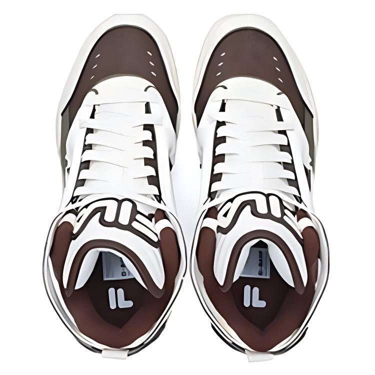 FILA FUSION Cushioning, Wear Resistant High top Basketball Shoes Men’s Brown White