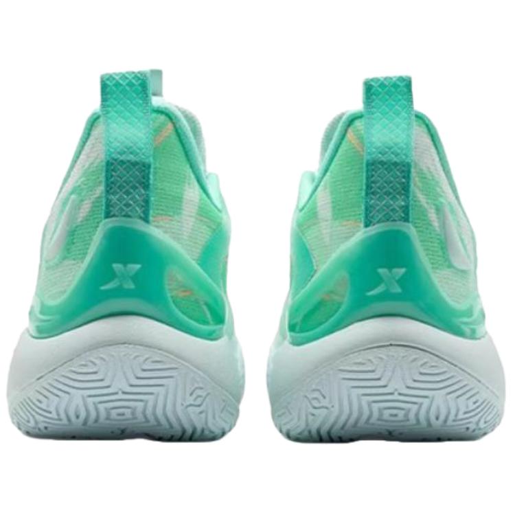 XTEP Wear resistant And Lightweight Low top Rotation Systems Basketball Shoes Men’s Cyan
