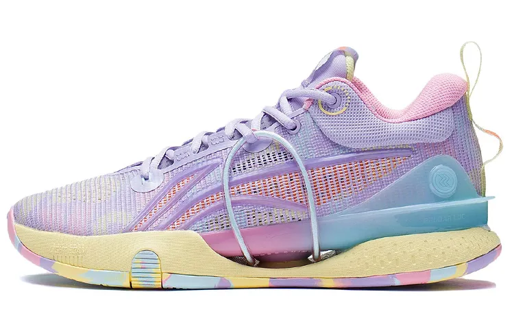 Li Ning Speed 8 Basketball Shoes Men's Low Top Lilac/Light Banana Yellow