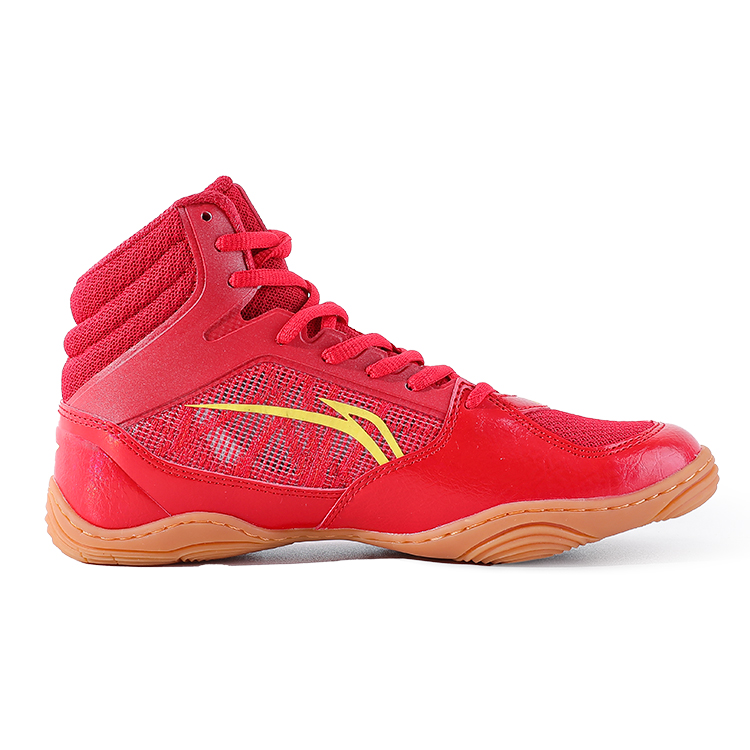 Li Ning Cushioning Slip Resistant Coverage Mid top Training Shoes Unisex Red Yellow