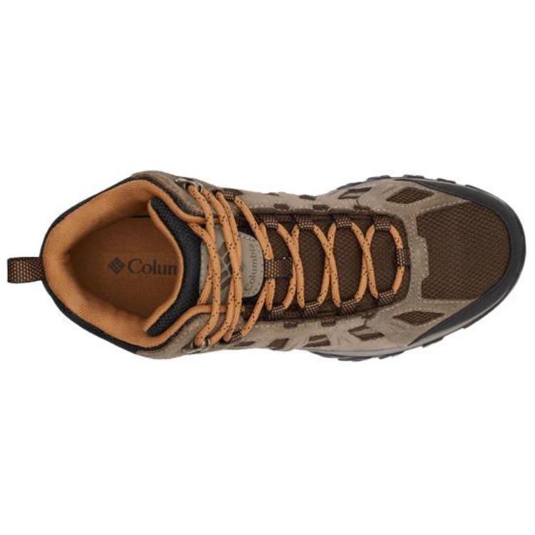 Columbia Redmond 3 Slip Resistant Abrasion Resistant Mid top Hiking Shoes Men’s Tan