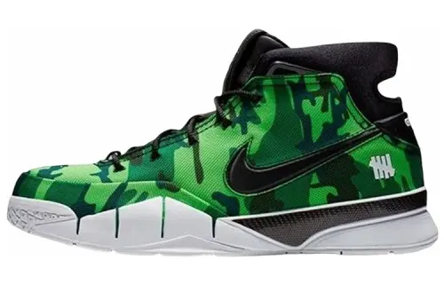 UNDEFEATED x Nike Zoom Kobe 1 Protro Green Camo (Silver Lake) Los Angeles Non-slip, wear-resistant, lightweight, mid-top, retro basketball shoes, men's Silver Lake