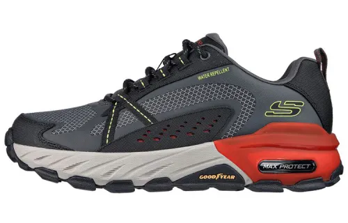 Skechers Max Protect Mountaineering & Hiking Shoes Men's Low Top Gray/Black/Red