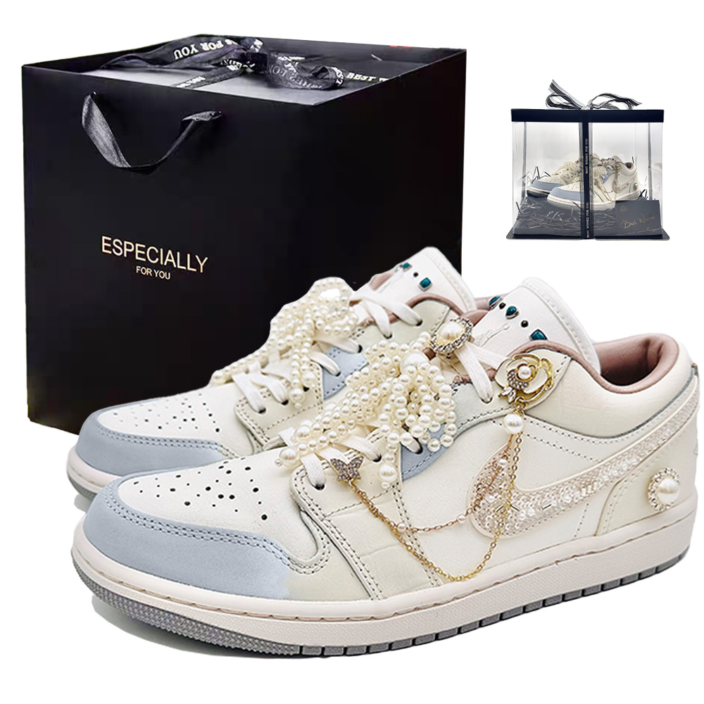 Jordan Air Jordan 1 Miss Cherished Vintage Basketball Shoes Women’s Beige White Blue