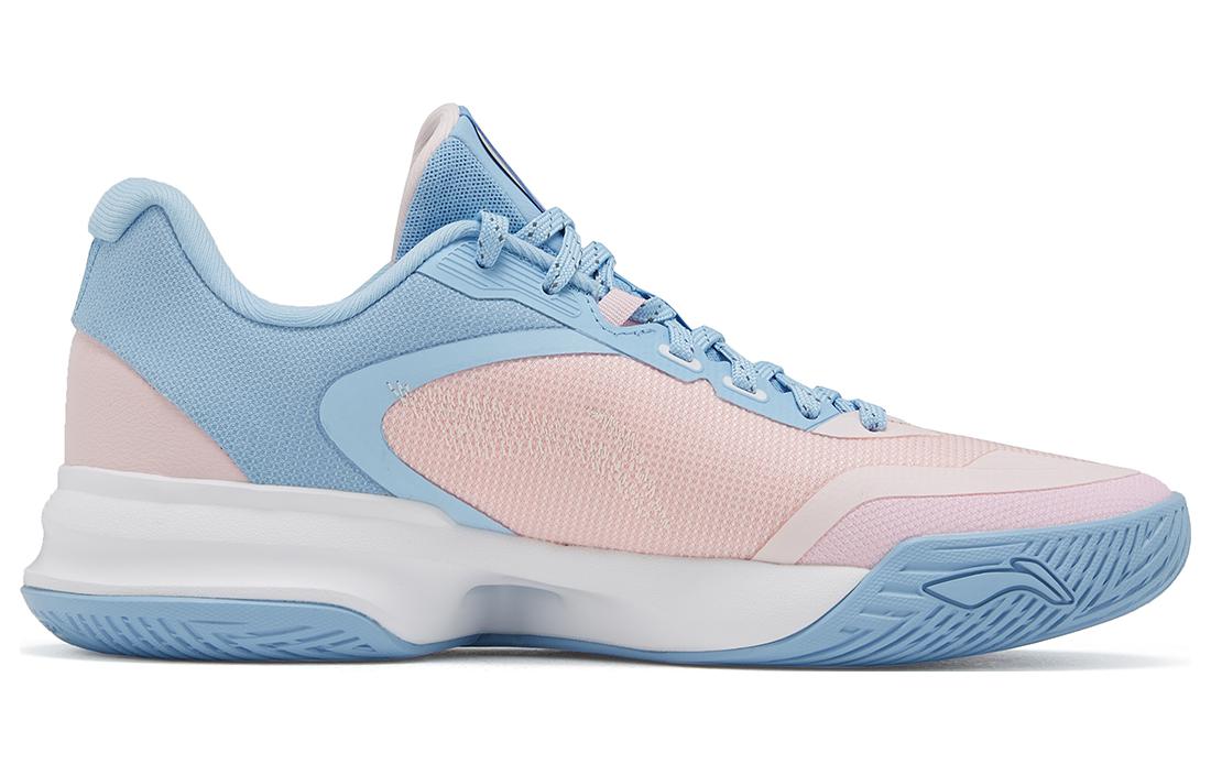 Li Ning Flash 3 Comfortable Cushioning Slip Resistant Abrasion Resistant Low top Basketball Shoes Men’s Blue Pink