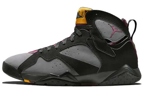Jordan Air Jordan 7 Retro Bordeaux synthetic leather Bordeaux non-slip shock absorption high top retro basketball shoes men's black gray 2015