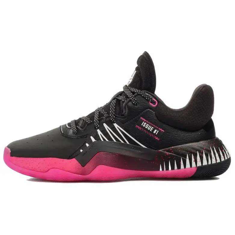 Adidas D.O.N. Issue #1 Mitchell, Spider Man Cushioning Abrasion Resistant Low top Basketball Shoes Men's Black Pink