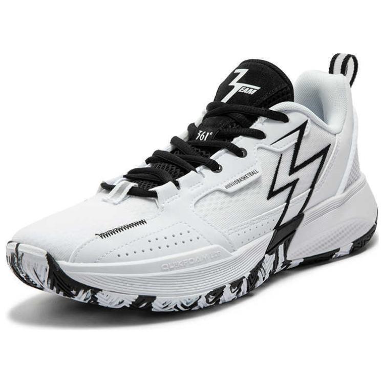 361° Slip Resistant Abrasion Resistant Low top Basketball Shoes Men’s White Black