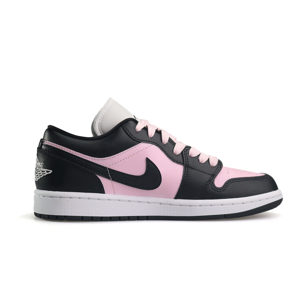 Jordan Air Jordan 1 Black Pink Aj1Low BlackPink Abrasion Resistant Low top Vintage Basketball Shoes Unisex Girly Pink