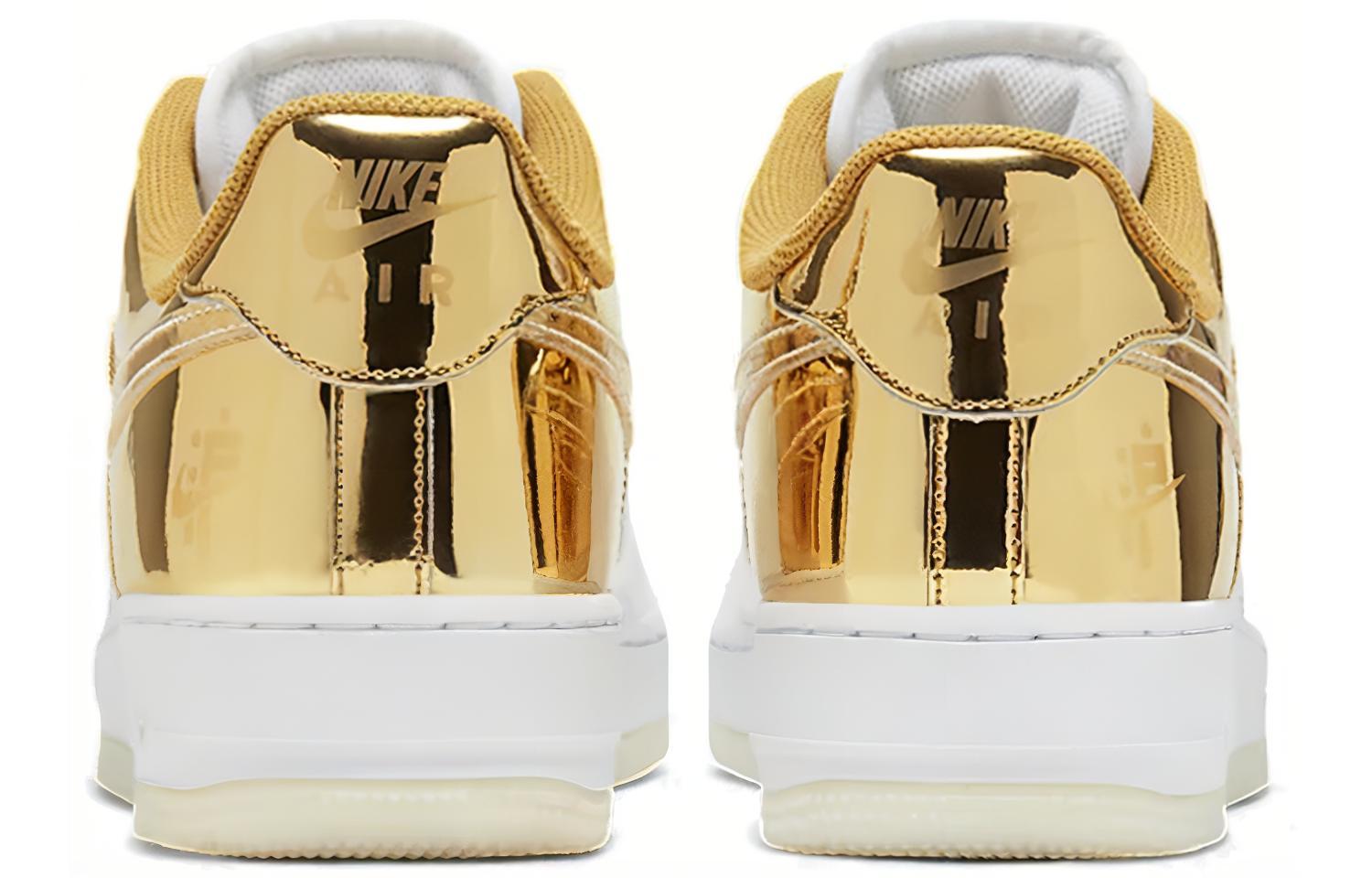 Кеды Nike Air Force 1 07 PRM (бело-золотые) — Белый / золотой — фото 4