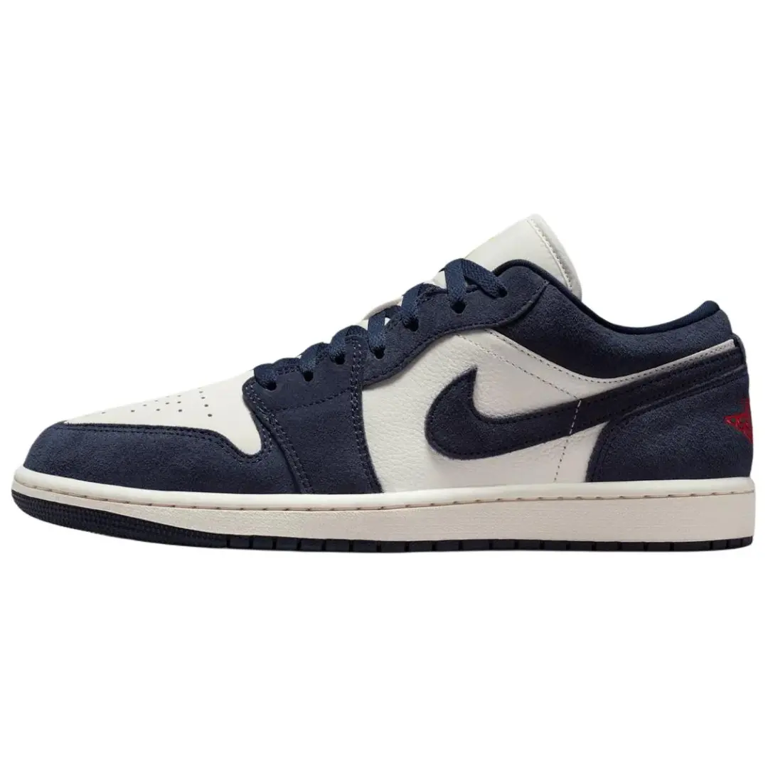 Jordan Air Jordan 1 Low top Vintage Basketball Shoes Unisex Marine Blue