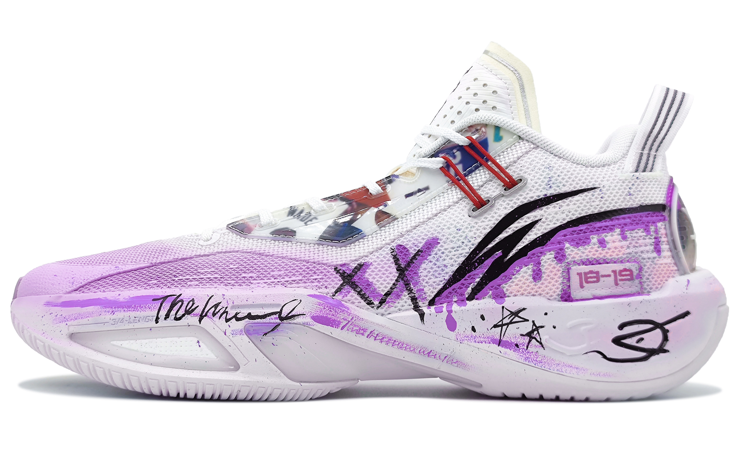 Li Ning Fission 9 Cushioning Slip Resistant Low top Basketball Shoes Men’s Purple White
