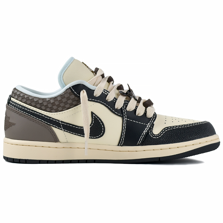 Jordan Air Jordan 1 Urban Slip Resistant Abrasion Resistant Low top Vintage Basketball Shoes Men’s Black Coffee Beige