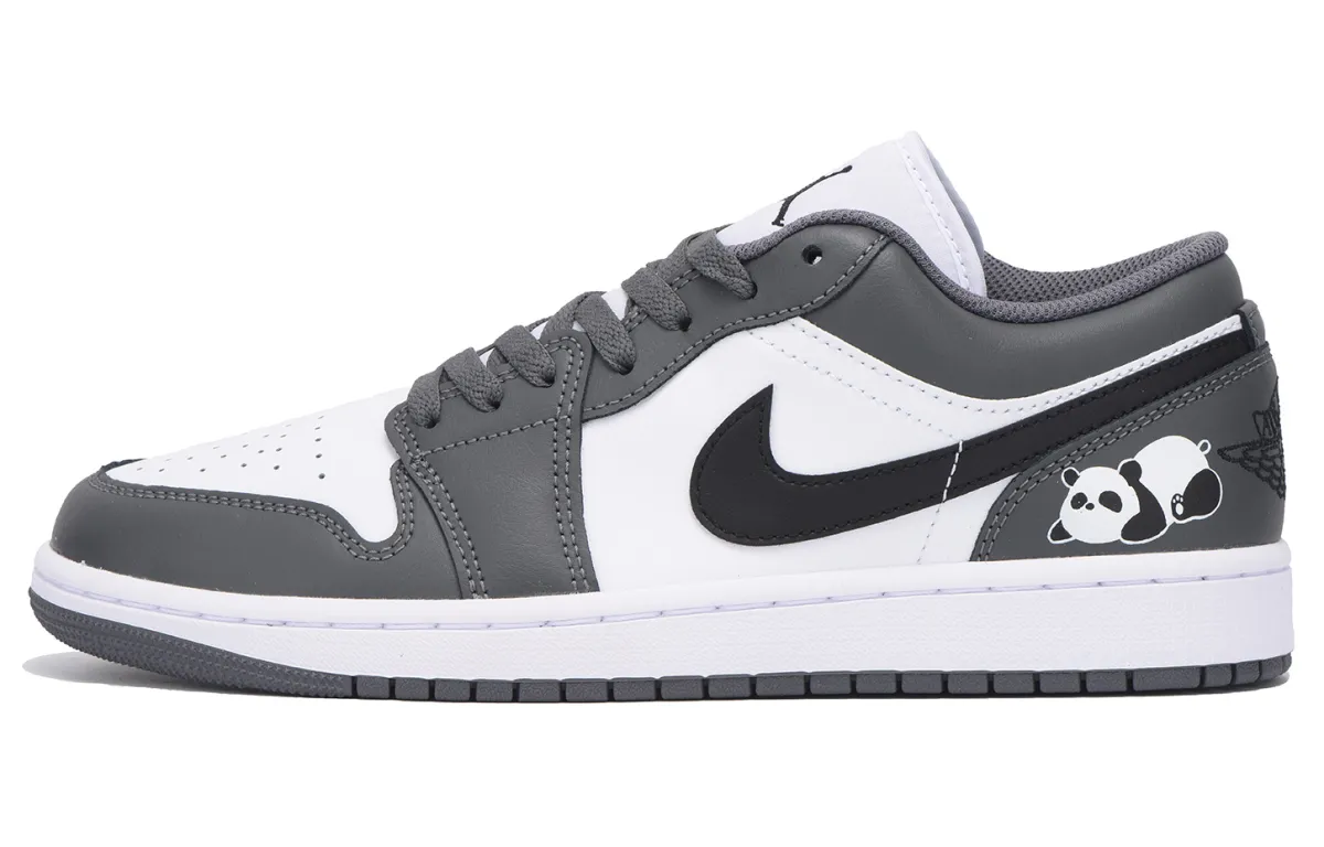 Jordan Air Jordan 1 Slip Resistant Coverage Low top Vintage Basketball Shoes Unisex Black Gray