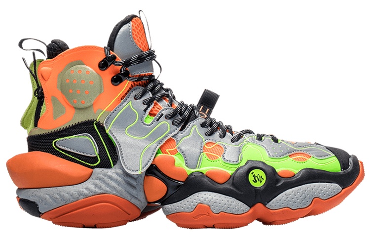 Li Ning New York Fashion Week Runway Style ACE High top Vintage Basketball Shoes Men’s Orange Black