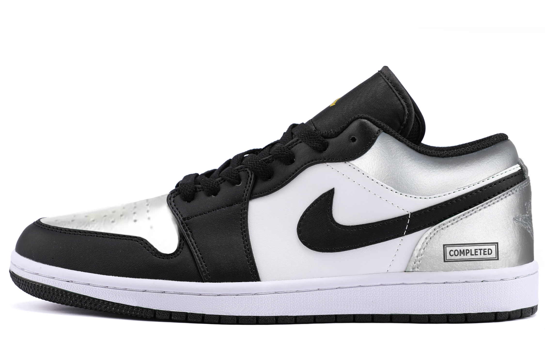 Jordan 1 Abrasion Resistant Low top Vintage Basketball Shoes Unisex Liquid Silver